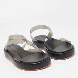 Pre Owned Gianvito Rossi Black PVC Metropolis Sandals Size 36