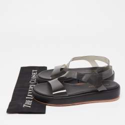 Pre Owned Gianvito Rossi Black PVC Metropolis Sandals Size 36