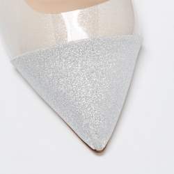 Pre Owned Gianvito Rossi Silver Glitter and PVC Pumps Size 38