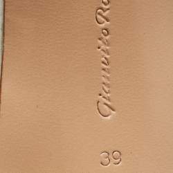 Pre Owned Gianvito Rossi White Leather and PVC Ankle Strap Sandals Size 39