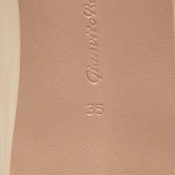 Pre Owned Gianvito Rossi Beige Patent Leather Gianvito 85 Pointed Toe Pumps Size 35