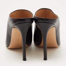 Gianvito Rossi Black Leather Pointed Toe Mules Size 38