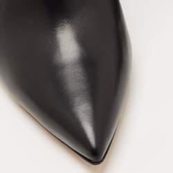 Gianvito Rossi Black Leather Pointed Toe Mules Size 38