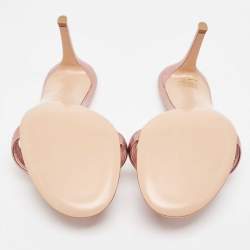 Pre Owned Gianvito Rossi Metallic Pink Leather Bijoux Slides Size 39