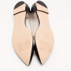 Pre Owned Gianvito Rossi Black Leather and PVC Plexi Ballet Flats Size 40.5