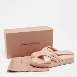 Gianvito Rossi Pink Leather Alima Sandals Size 40
