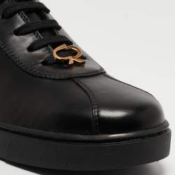 Pre Owned Gianvito Rossi Black Leather Low Top Sneakers Size 37.5