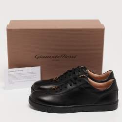 Pre Owned Gianvito Rossi Black Leather Low Top Sneakers Size 37.5