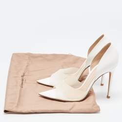Pre Owned Gianvito Rossi White PVC and Leather Bree D'orsay Pumps Size 38