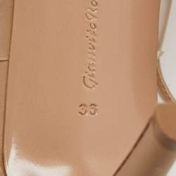 Pre Owned Gianvito Rossi Beige Leather and PVC Ankle Wrap Sandals Size 36