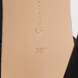 Pre Owned Gianvito Rossi Black Canvas Ankle Strap Sandals Size 38.5