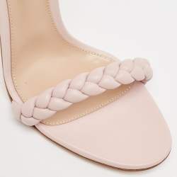 Pre Owned Gianvito Rossi Cream Leather Ankle Sandals Size 38.5