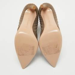 Pre Owned Gianvito Rossi Grey Suede and Fabric Ankle Boots Size 39