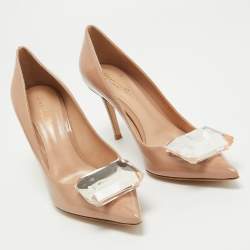 Pre Owned Gianvito Rossi Pink Patent Leather Jaipur Pumps Size 38