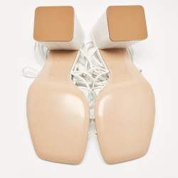 Pre Owned Gianvito Rossi White Leather Minas Sandals Size 39