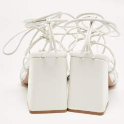 Pre Owned Gianvito Rossi White Leather Minas Sandals Size 39