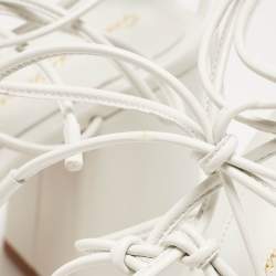 Pre Owned Gianvito Rossi White Leather Minas Sandals Size 39