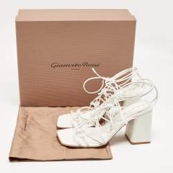 Pre Owned Gianvito Rossi White Leather Minas Sandals Size 39