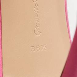 Gianvito Rossi Pink Satin Embellished Montecarlo Sandals Size 38.5