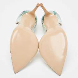 Pre Owned Gianvito Rossi Metallic Embossed Snakeskin and PVC Bree Pumps Size 40.5