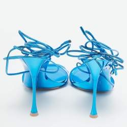 Gianvito Rossi Blue PVC and Leather Spice Sandals Size 39