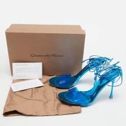 Gianvito Rossi Blue PVC and Leather Spice Sandals Size 39