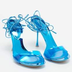 Gianvito Rossi Blue PVC and Leather Spice Sandals Size 39