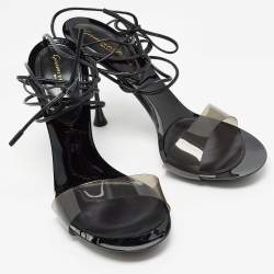 Pre Owned Gianvito Rossi Black PVC Spice Sandals Size 39