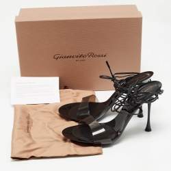 Pre Owned Gianvito Rossi Black PVC Spice Sandals Size 39