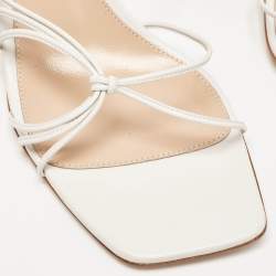 Pre Owned Gianvito Rossi White Leather Sylvie Sandals Size 38.5