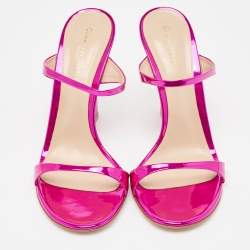 Pre Owned Gianvito Rossi Metallic Pink Leather Aura Sandals Size 39.5