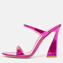 Pre Owned Gianvito Rossi Metallic Pink Leather Aura Sandals Size 39.5