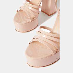 Pre Owned Gianvito Rossi Patent Leather High Heel Sandals 37.5