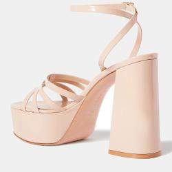 Pre Owned Gianvito Rossi Patent Leather High Heel Sandals 37.5