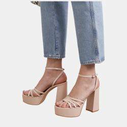 Pre Owned Gianvito Rossi Patent Leather High Heel Sandals 37.5