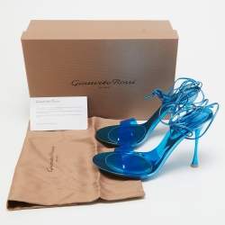 Pre Owned Gianvito Rossi Blue PVC and Leather Spice Sandals Size 38