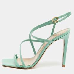 Gianvito Rossi Mint Green Leather Manilla Sandals Size 38.5