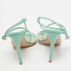 Gianvito Rossi Mint Green Leather Manilla Sandals Size 38.5