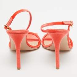 Gianvito Rossi Poppy Red Velvet Embellished Britney Sandals Size 39