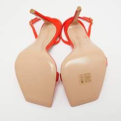 Gianvito Rossi Poppy Red Velvet Embellished Britney Sandals Size 39