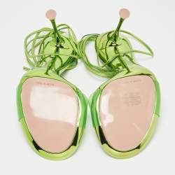 Pre Owned Gianvito Rossi Green PVC and Leather Spice Sandals Size 39