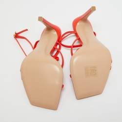 Pre Owned Gianvito Rossi Orange Leather Manilla Sandals Size 36.5