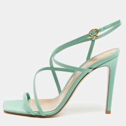 Gianvito Rossi Mint Green Leather Manilla Sandals Size 39