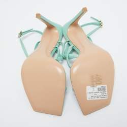 Gianvito Rossi Mint Green Leather Manilla Sandals Size 39