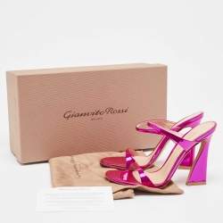 Gianvito Rossi Metallic Pink Leather Aura Sandals Size 36