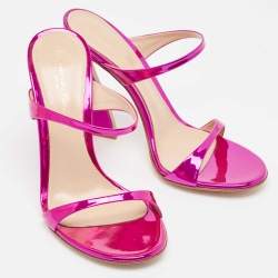Gianvito Rossi Metallic Pink Leather Aura Sandals Size 36