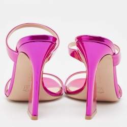 Gianvito Rossi Metallic Pink Leather Aura Sandals Size 36