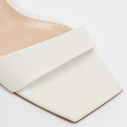 Pre Owned Gianvito Rossi White Leather Cosmic Sandals Size 39.5