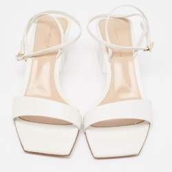 Pre Owned Gianvito Rossi White Leather Cosmic Sandals Size 39.5