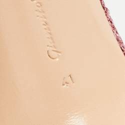 Gianvito Rossi Pink Foil Leather Portofino Sandals Size 41